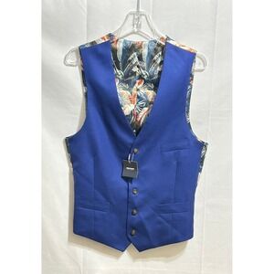 NWT Indochino Mens Size 38 Royal Blue Tropical Wool Cashmere Vest Year 2024
